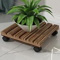 Amazon.co.jp: [GZGZ] 木製鉢置き 角型キャスター付 30×30cm 花台